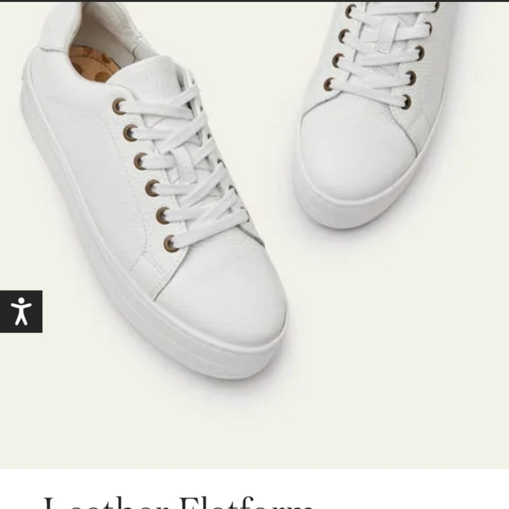 Boden White Leather Platform Trainers size 9.5 Euro 40 Sneakers Shoes with box